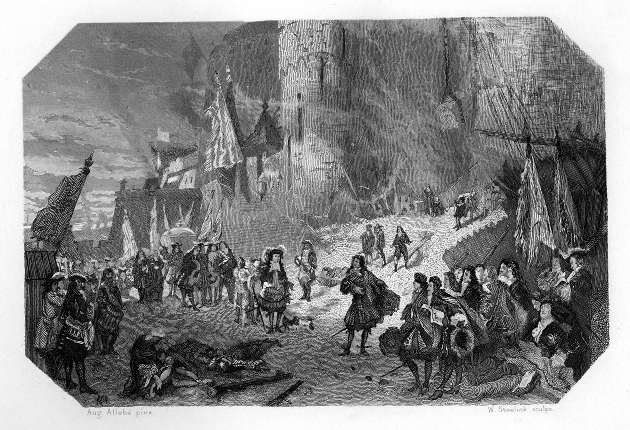 Menno van Coehoorn , nederlandsk soldat og militæringeniør, ved beleiringen av Namur, 1692, c1870 av W. Steelink