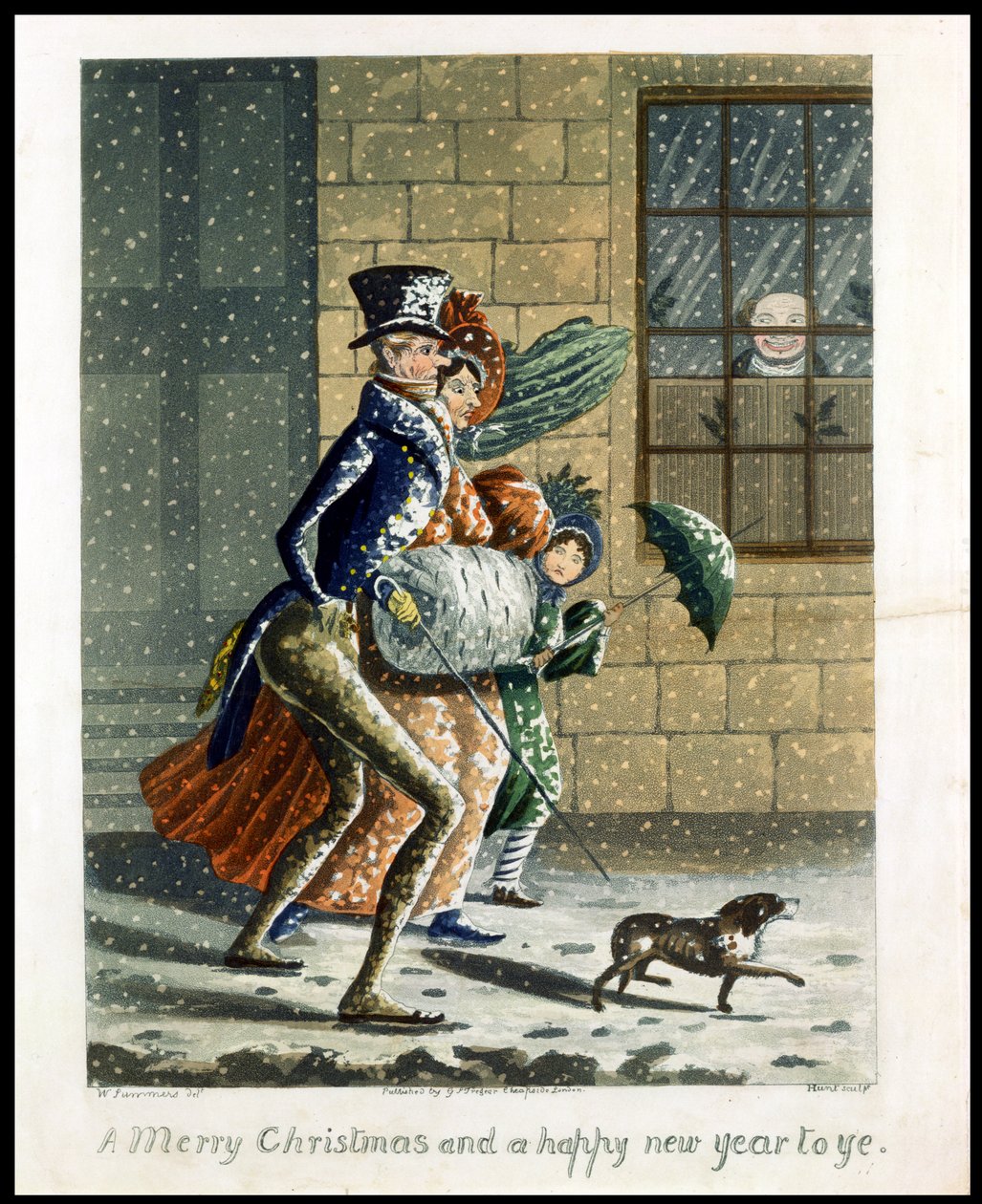 God jul og godt nyttår til Ye, viktoriansk julekort av W. Summers