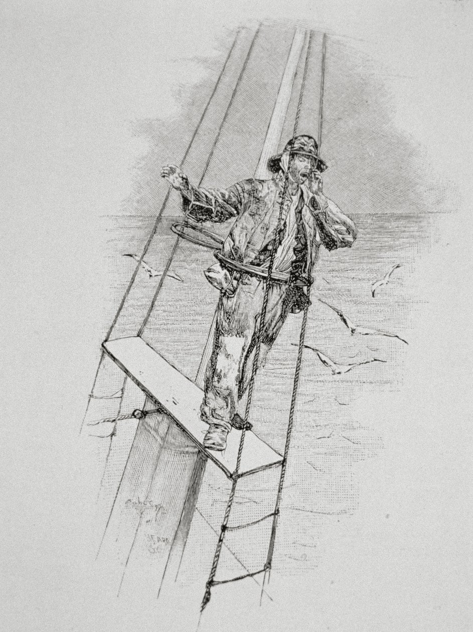 'There She Blows, Blows, Blows', for 'The Perils and Romance of Whaling' i Century Magazine, juni 1890 (gravering) av W. Taber