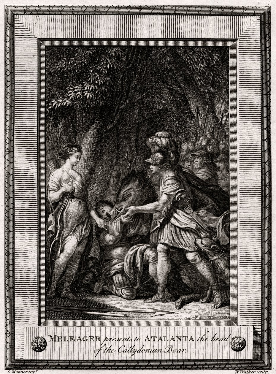 Meleager presenterer for Atalanta hodet til Callydonian Boar, 1774 av W. Walker