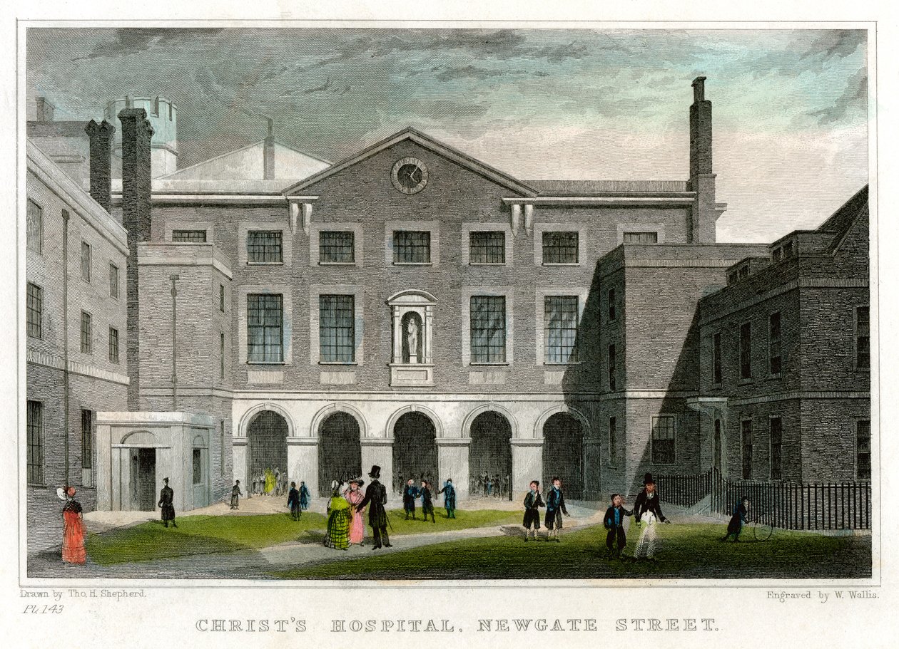 Christs Hospital School, Newgate Street, City of London, 1831. av W. Wallis