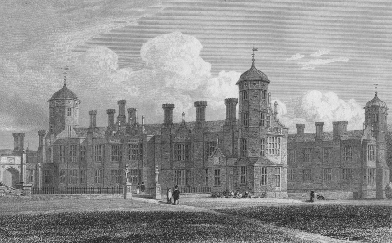 Cobham Hall, North West View Kent, 1823 av W. Wallis