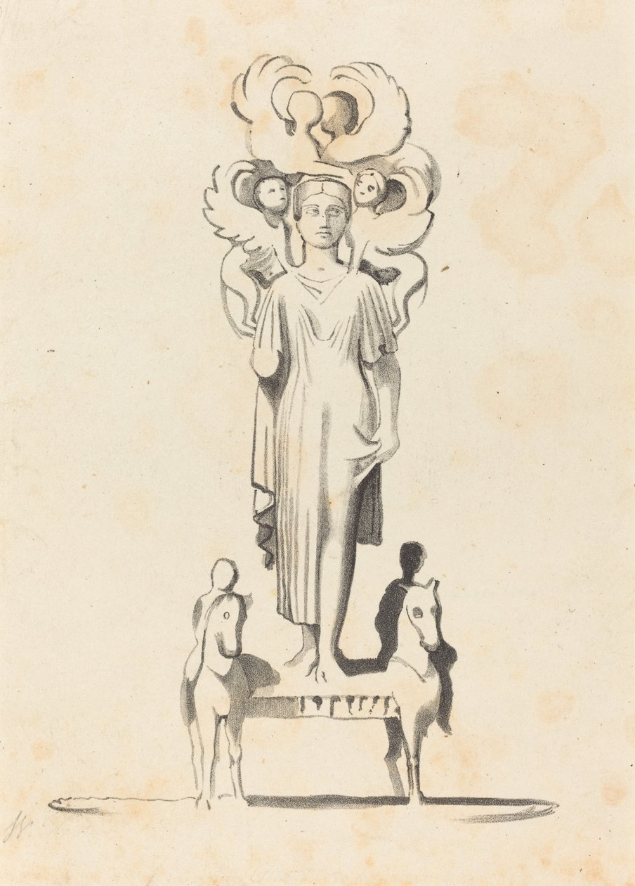 Bronsefigur av Minerva, funnet i Barrowof Achilles av W. Walton after John Flaxman