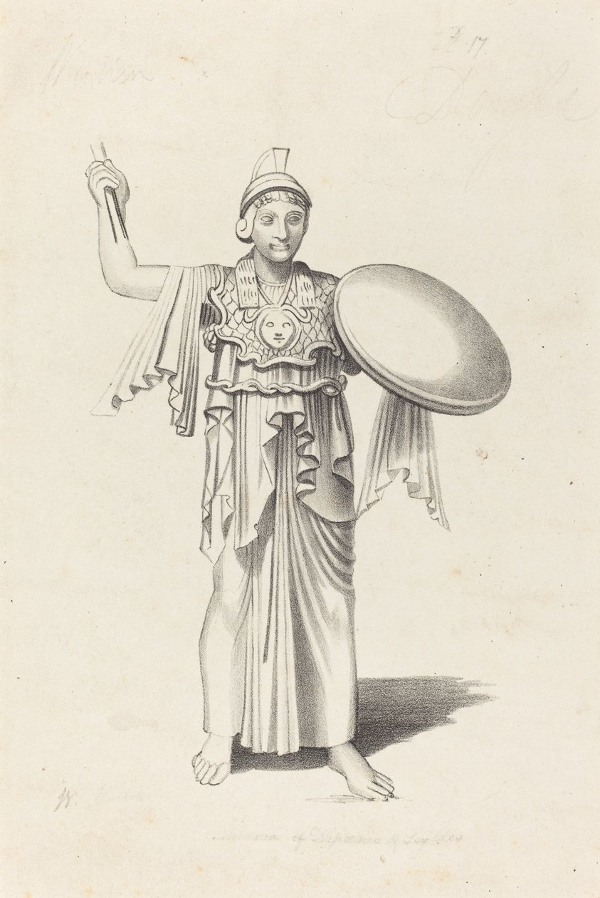 Minerva, Fra en bronse av Daedalus av W. Walton after John Flaxman