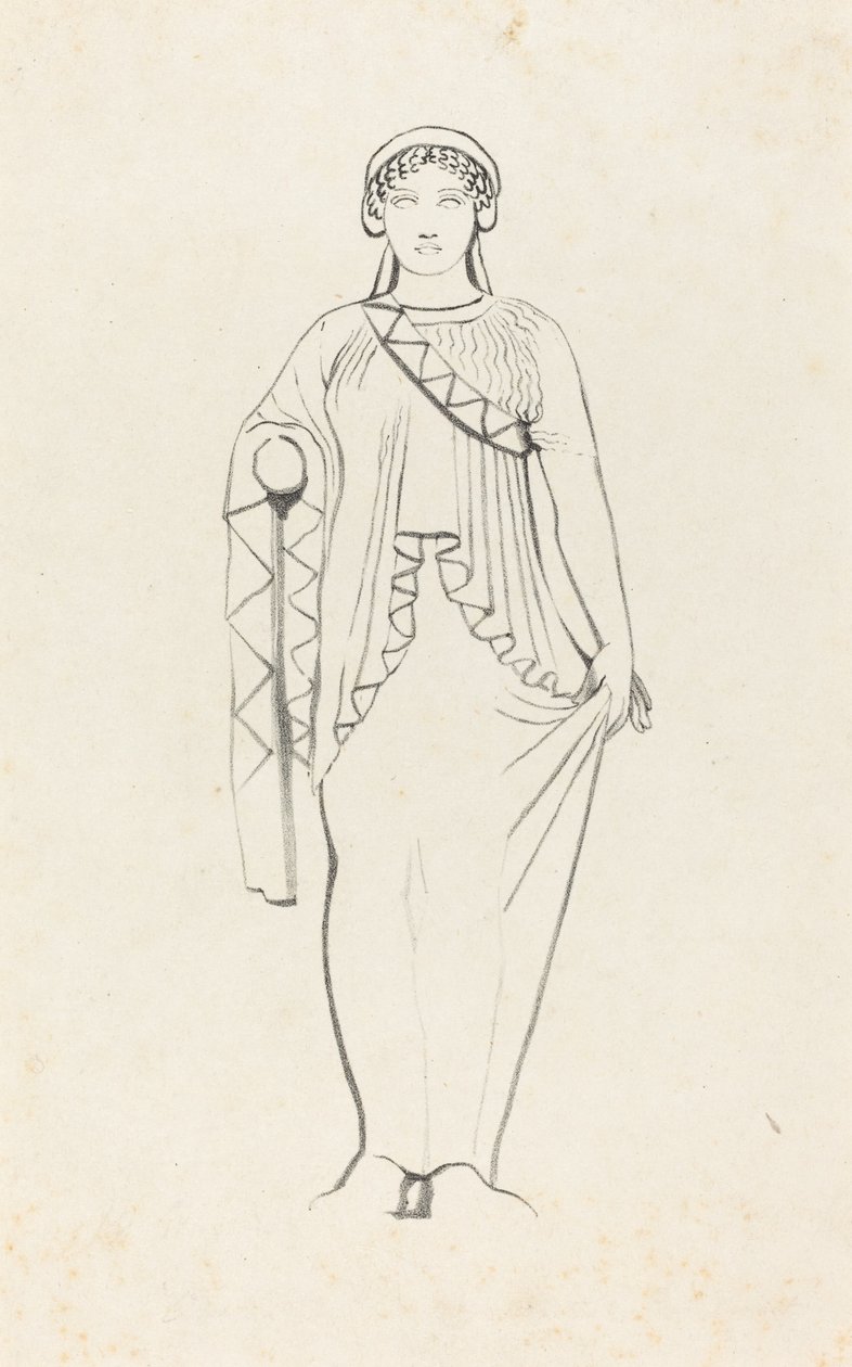 Statue på pedimentet over vestfronten til tempelet i Egina av W. Walton after John Flaxman
