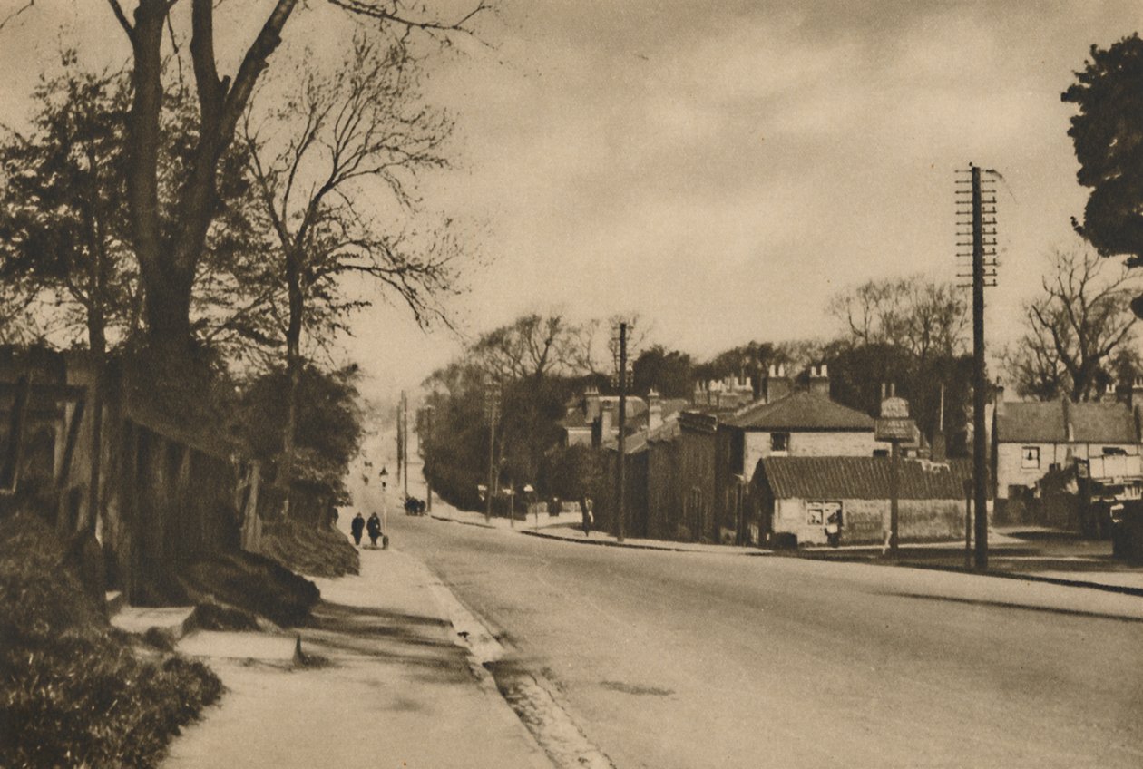 Hvor The Roman Road To Dover krysser Shooters Hill Beyond Blackheath, c1935. av W. Whiffin