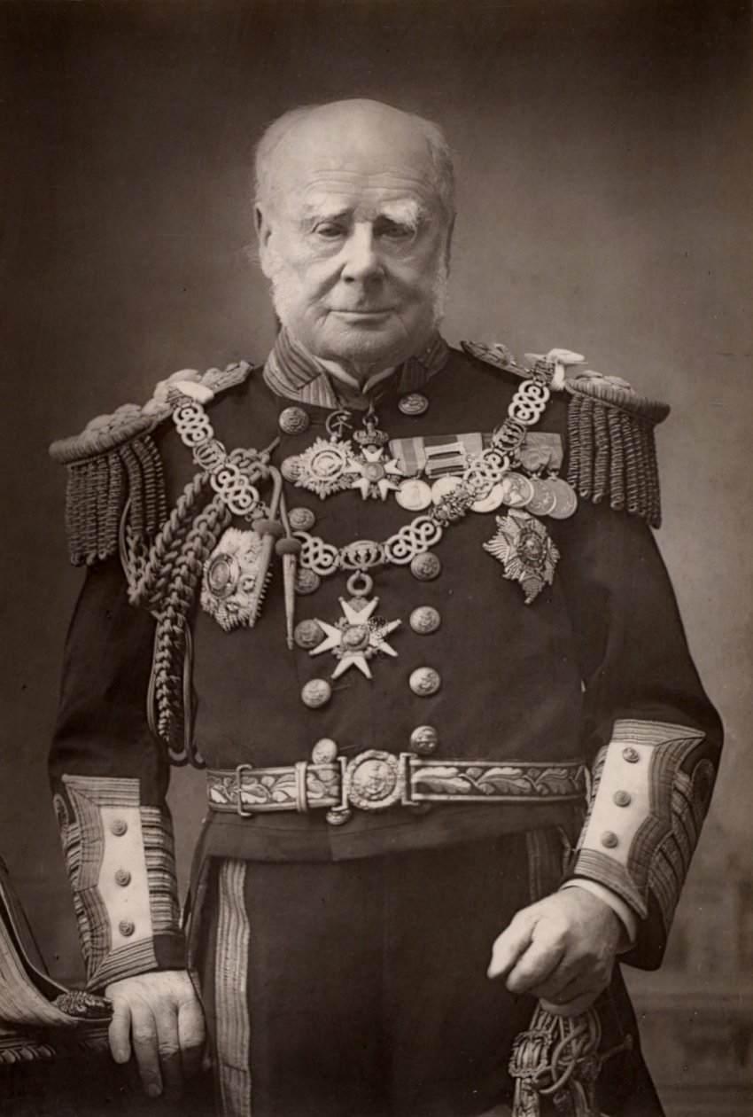 ""Henry Keppel (1809-1904) engelsk admiral og hoffmann. (woodburytype) av W. and D. (after) Downey
