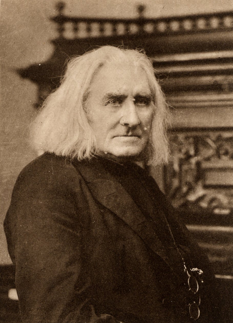 Franz Liszt (1811-1886) ungarsk pianist og komponist senere i livet. Photogravure etter et fotografi av W & D Downey, London (photogravure) av W. and D. Downey