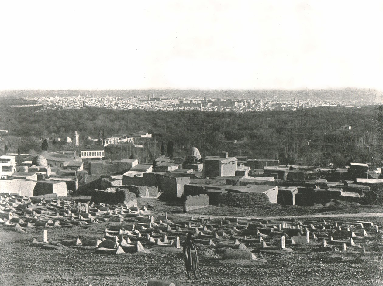 Bypanorama fra Sulhieh, Damaskus, osmanske Syria, 1895. av W and S Ltd