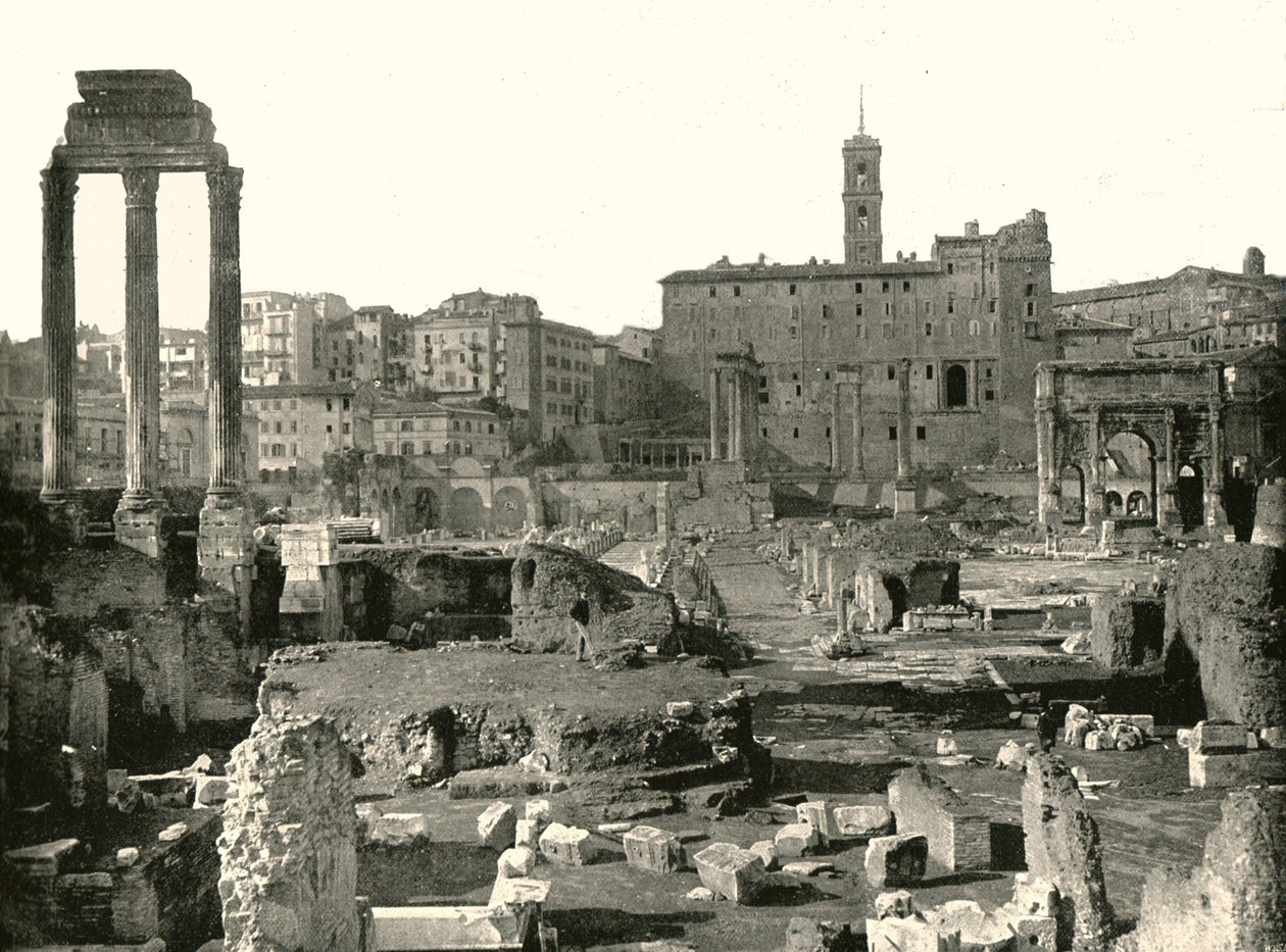 Generell oversikt over forumet, Roma, Italia, 1895. av W and S Ltd