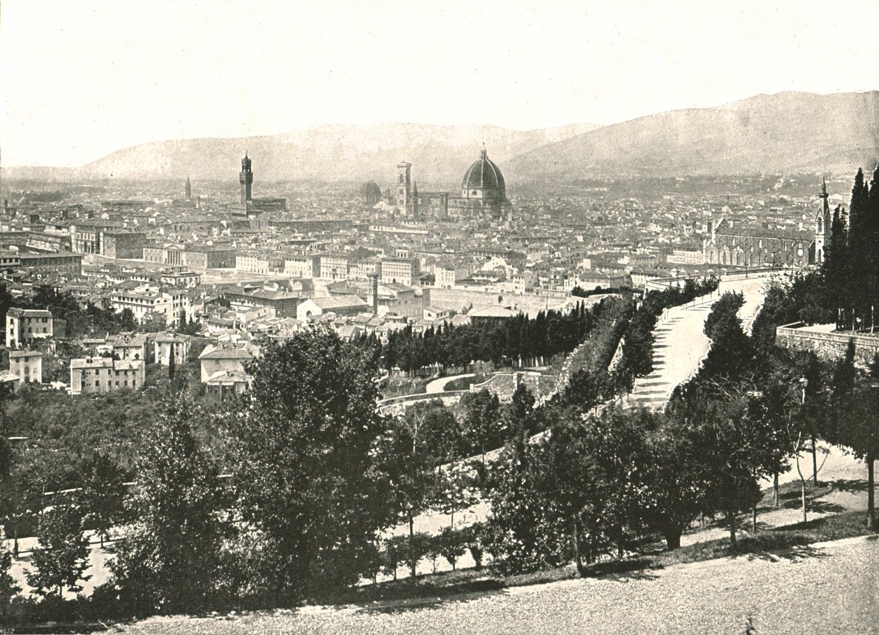 Panorama av byen Firenze, Italia, 1895. av W and S Ltd