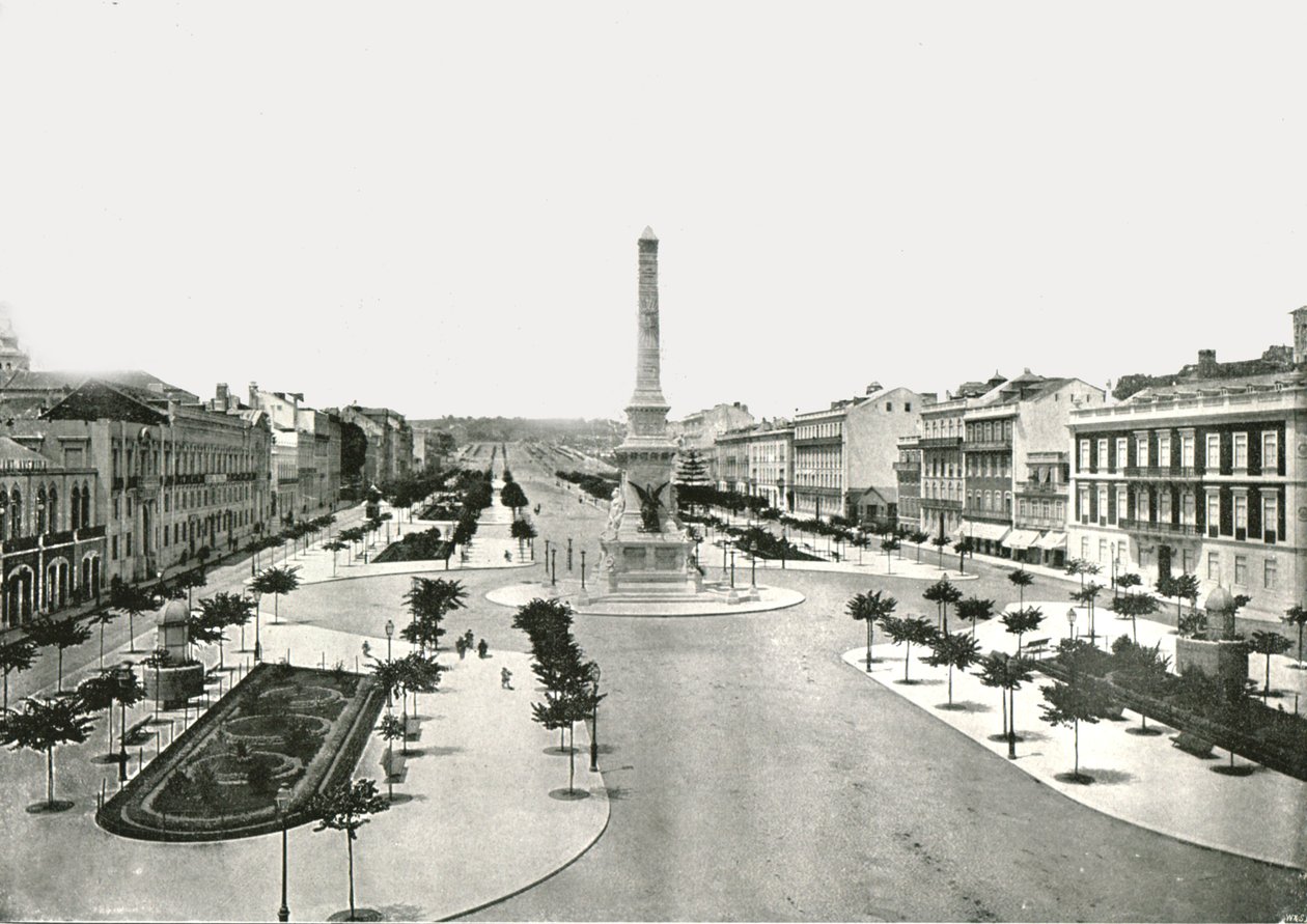 Restauradores-plassen, Lisboa, Portugal, 1895. av W and S Ltd
