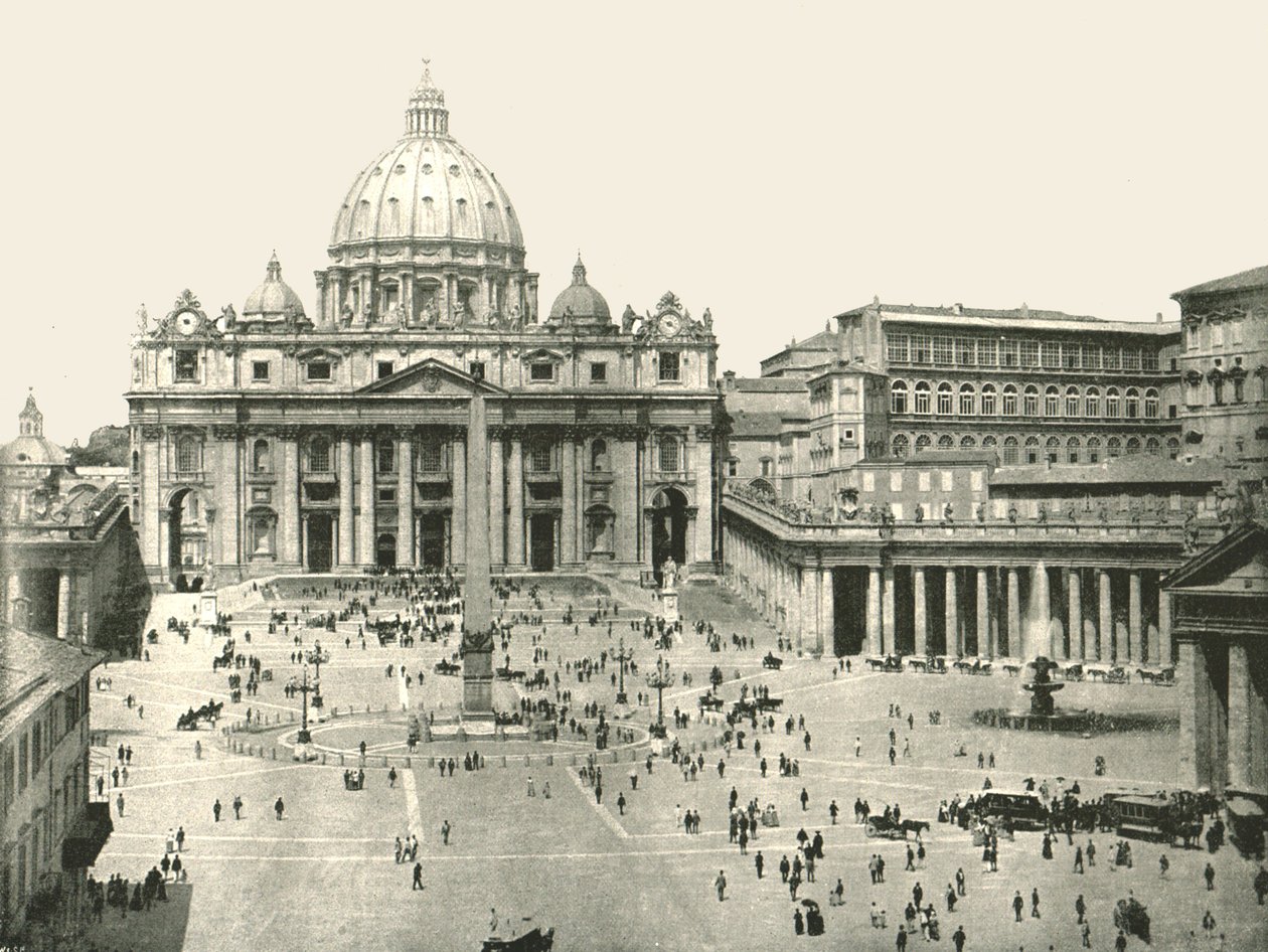 Peterskirken og Vatikanet, Roma, Italia, 1895. av W and S Ltd