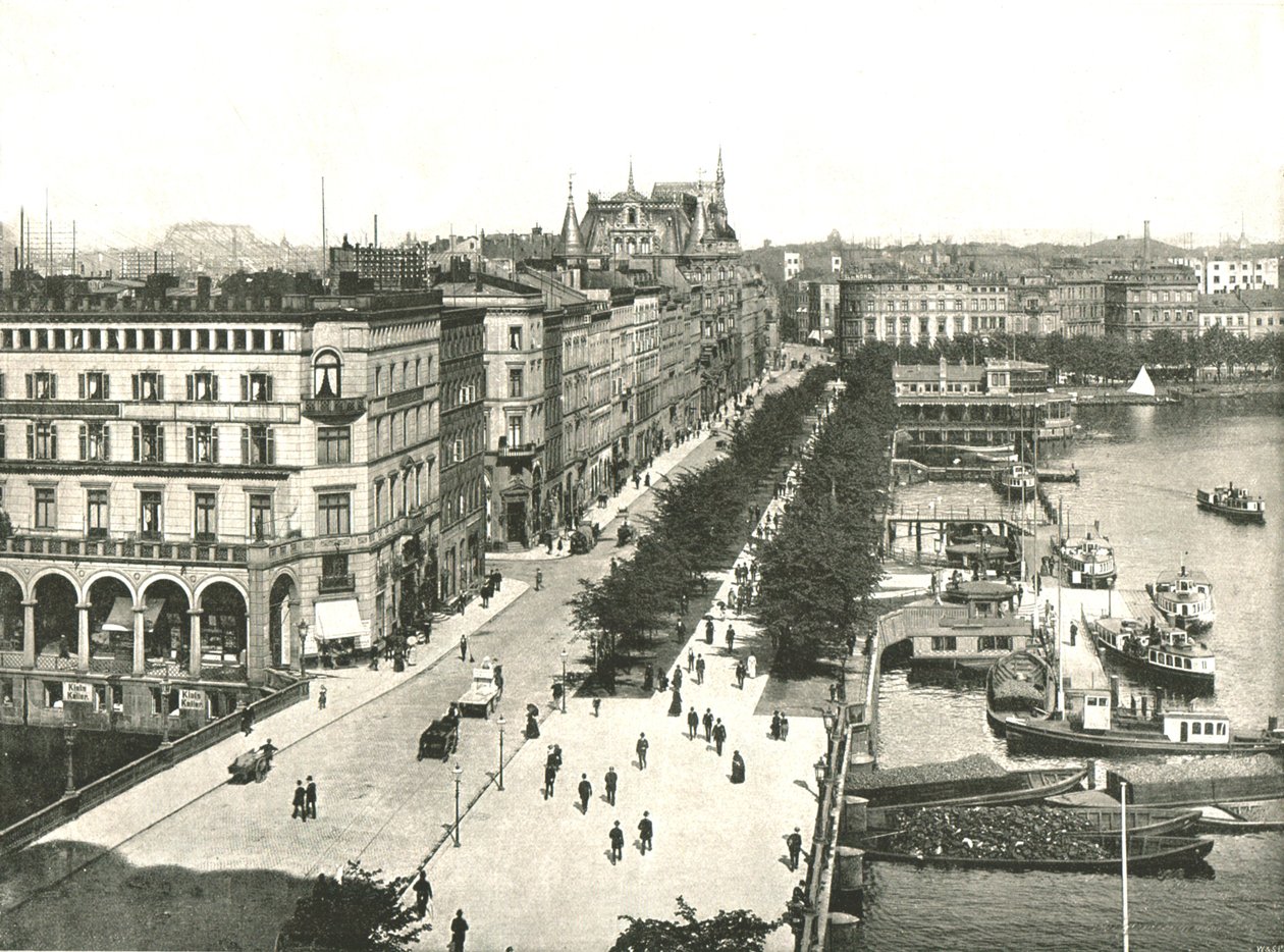 Jungfernstieg, Hamburg, Tyskland, 1895. av W and S Ltd