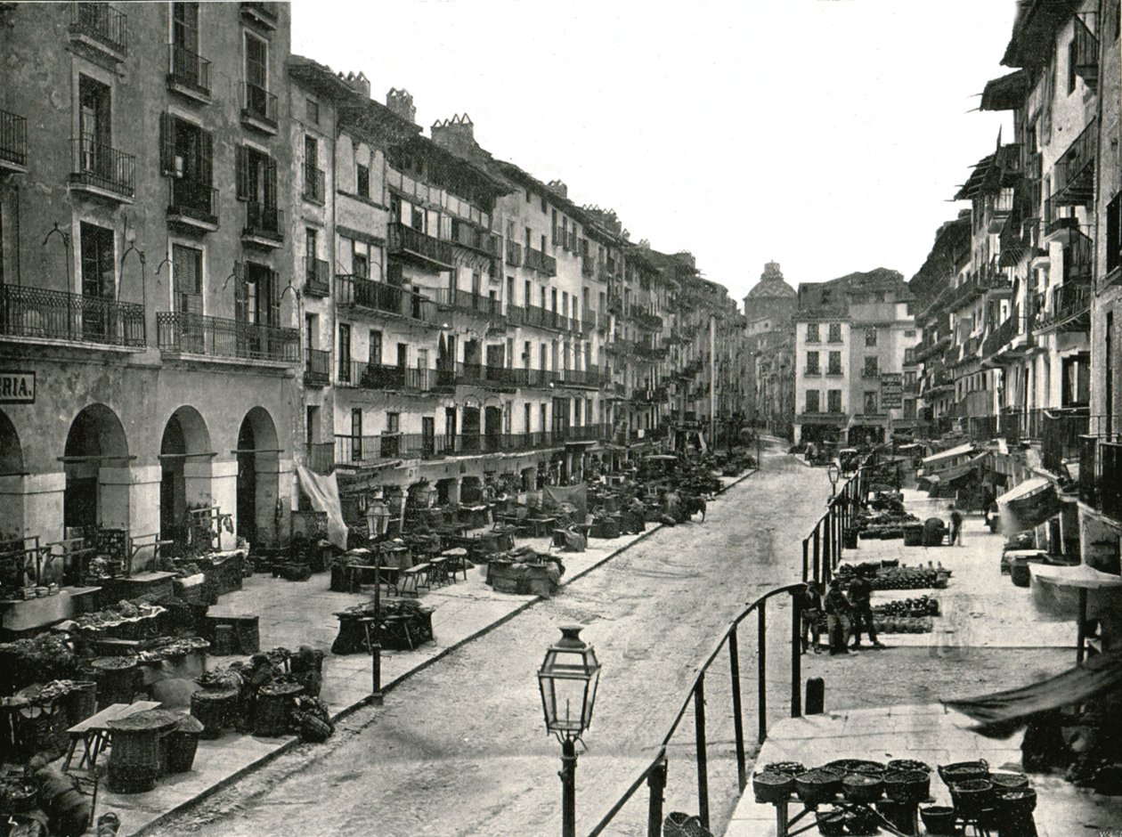 Markedsplassen, Zaragoza, Spania, 1895. av W and S Ltd