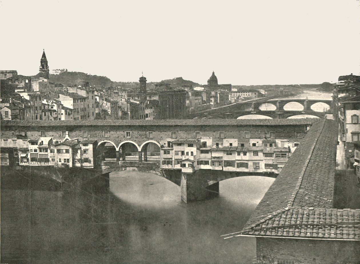 Ponte Vecchio, Firenze, Italia, 1895. av W and S Ltd