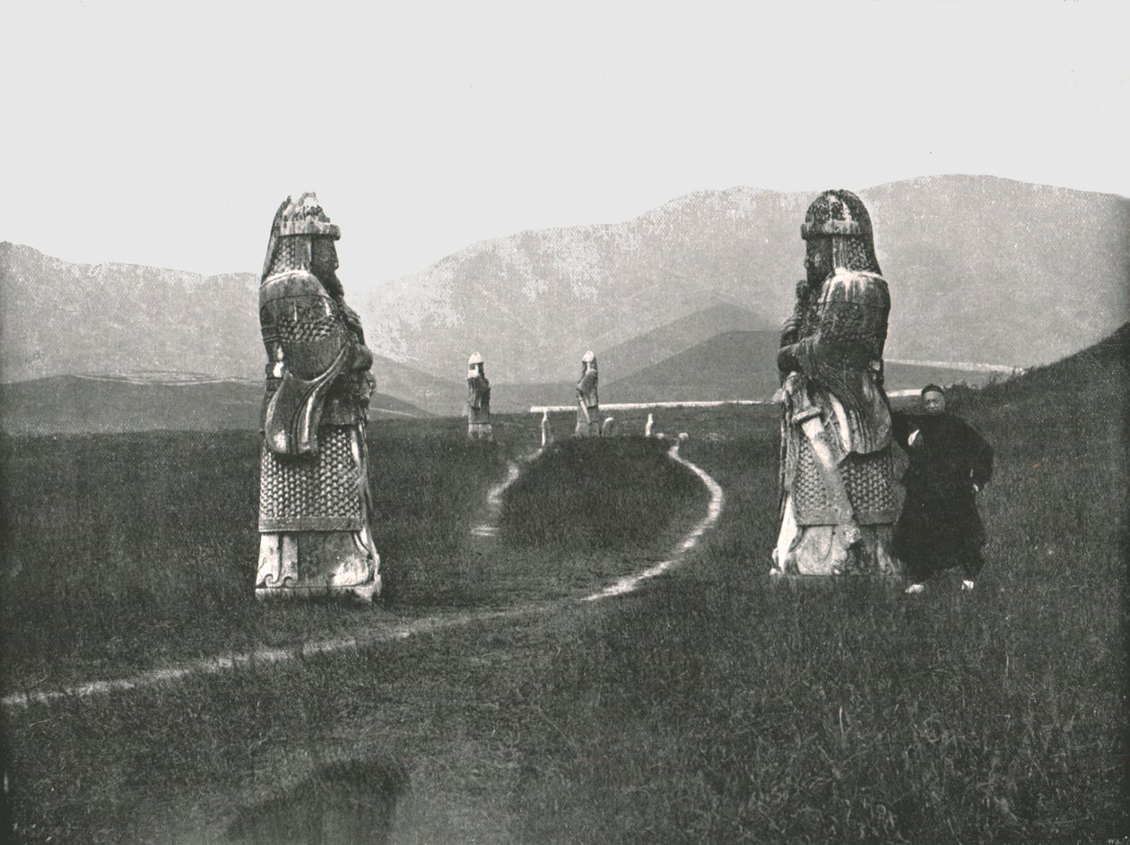 Tilnærmingen til byen, Nankin, Kina, 1895. av W and S Ltd