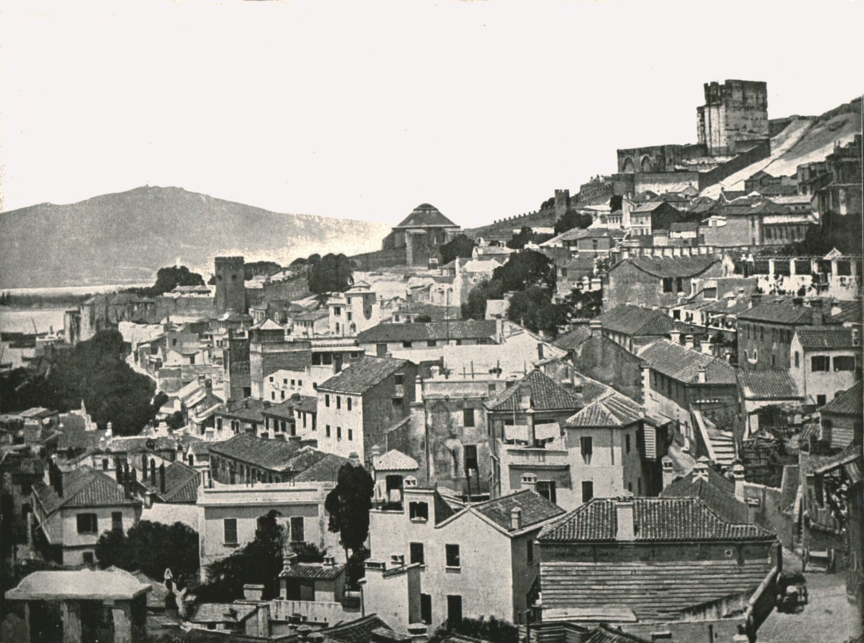 Utsikt over byen, Gibraltar, 1895. av W and S Ltd