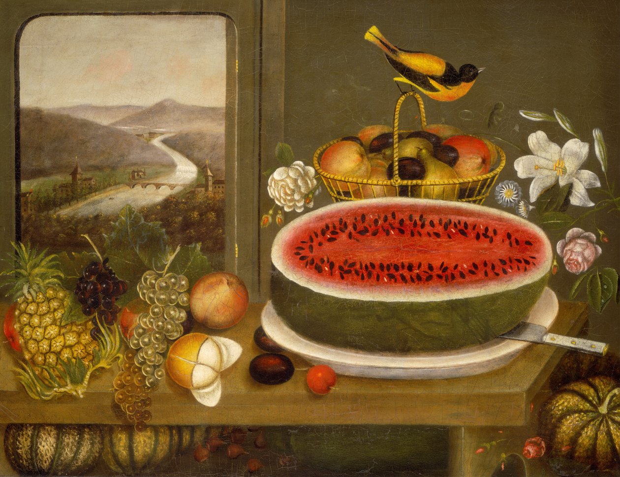 Fruit and Baltimore Oriole, 1858. av Wagguno
