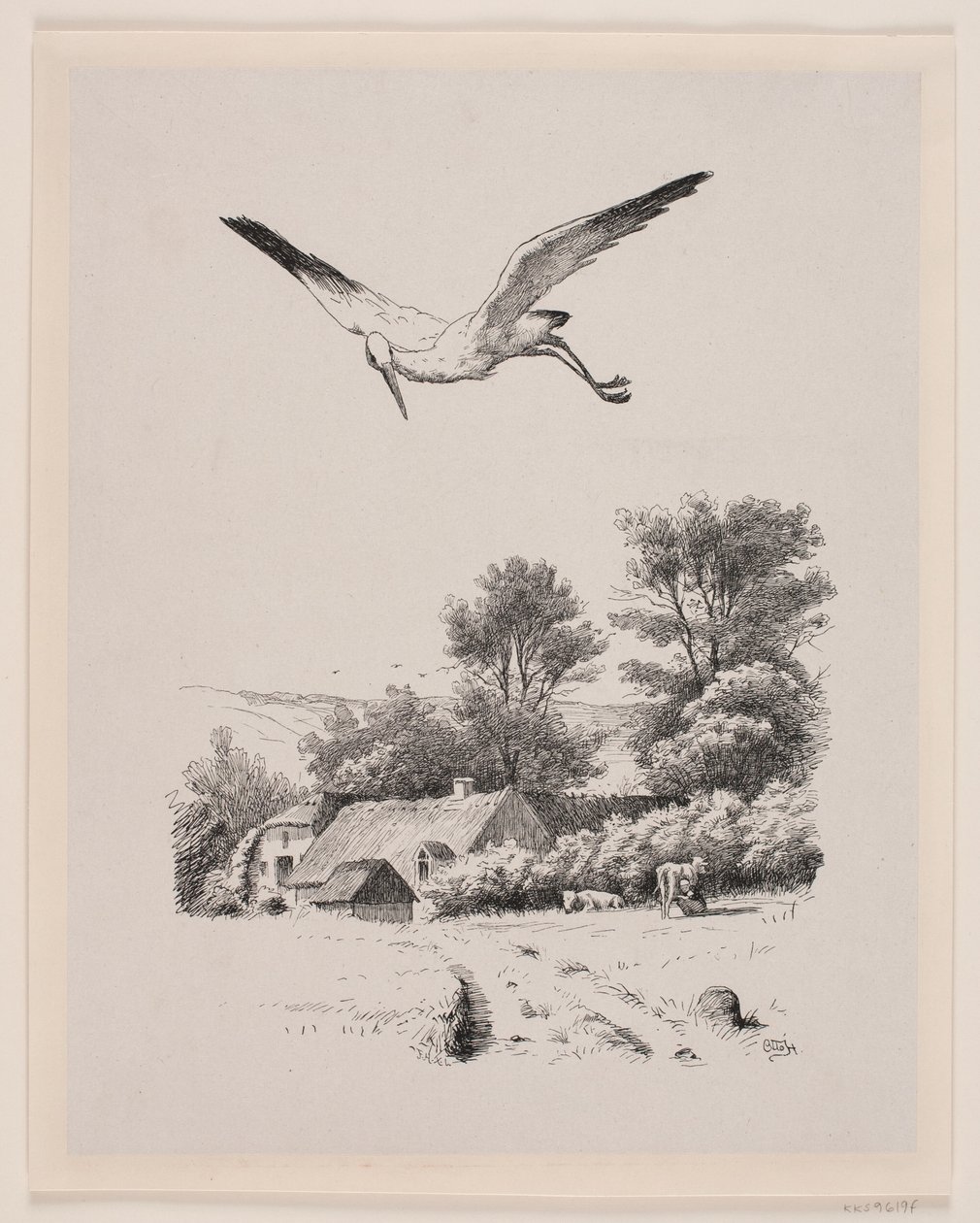 Illustrasjon for Christian Winther, "Chresten og Lene" av Waldemar Bøhme