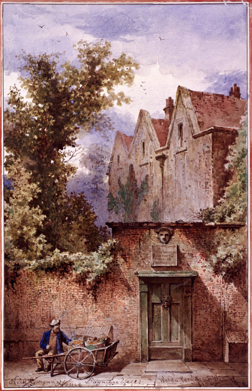 Nell Gwynns hus, Bagnigge Wells, St Pancras, London, 1865 av Waldo Sargeant