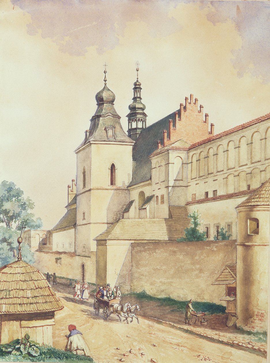 Foran Norbertinerklosteret, Kozienice, 1857 av Walery Eljasz Radzikowski