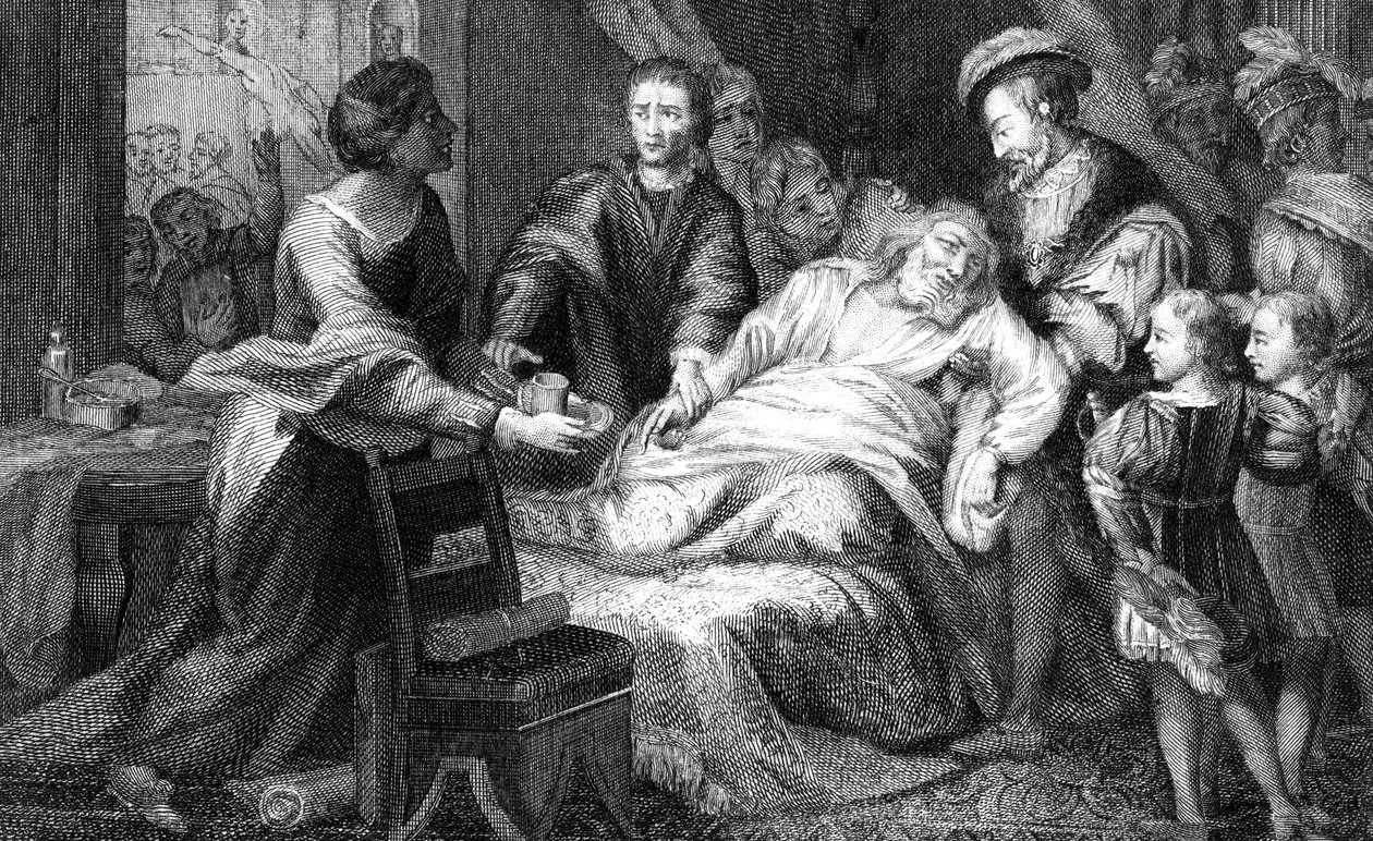 Leonardo da Vincis død, 1519. av Walker