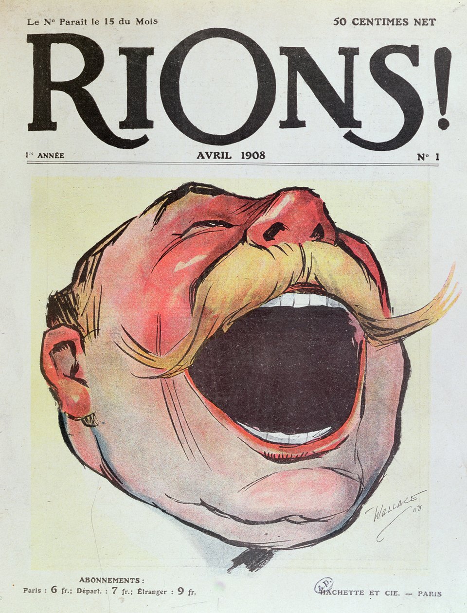 Lets Laugh, forsiden av Rions magazine, 1908 av Wallace