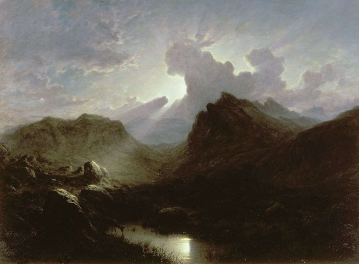 Hjorteskog, Skye, sommermåneskinn av Waller Hugh Paton