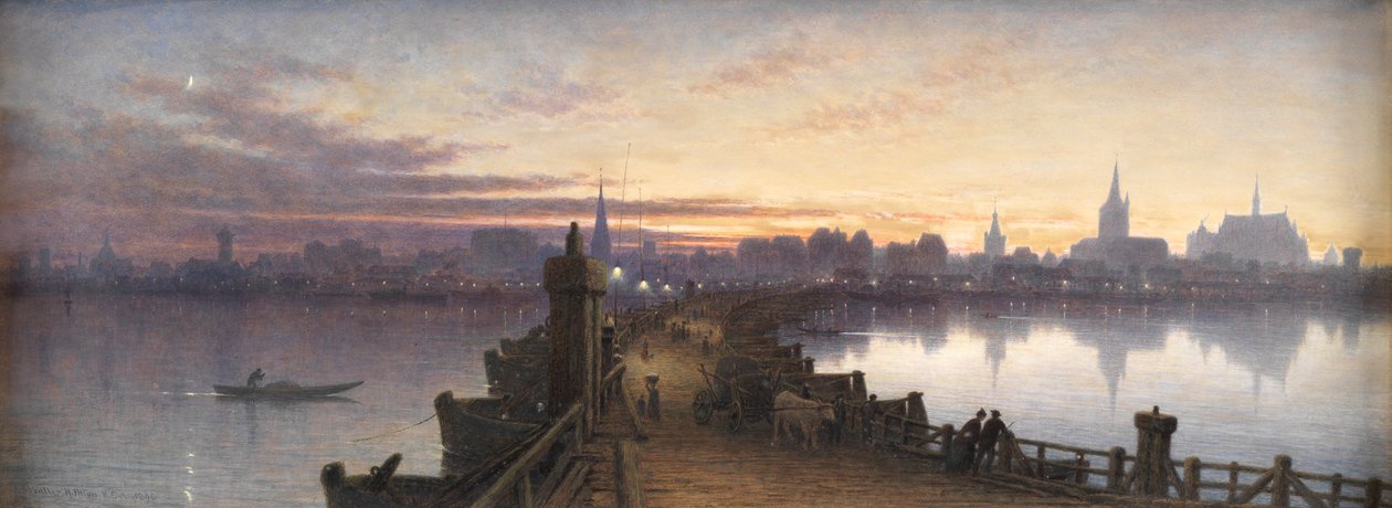 Köln fra Båtbroen, 1890 av Waller Hugh Paton