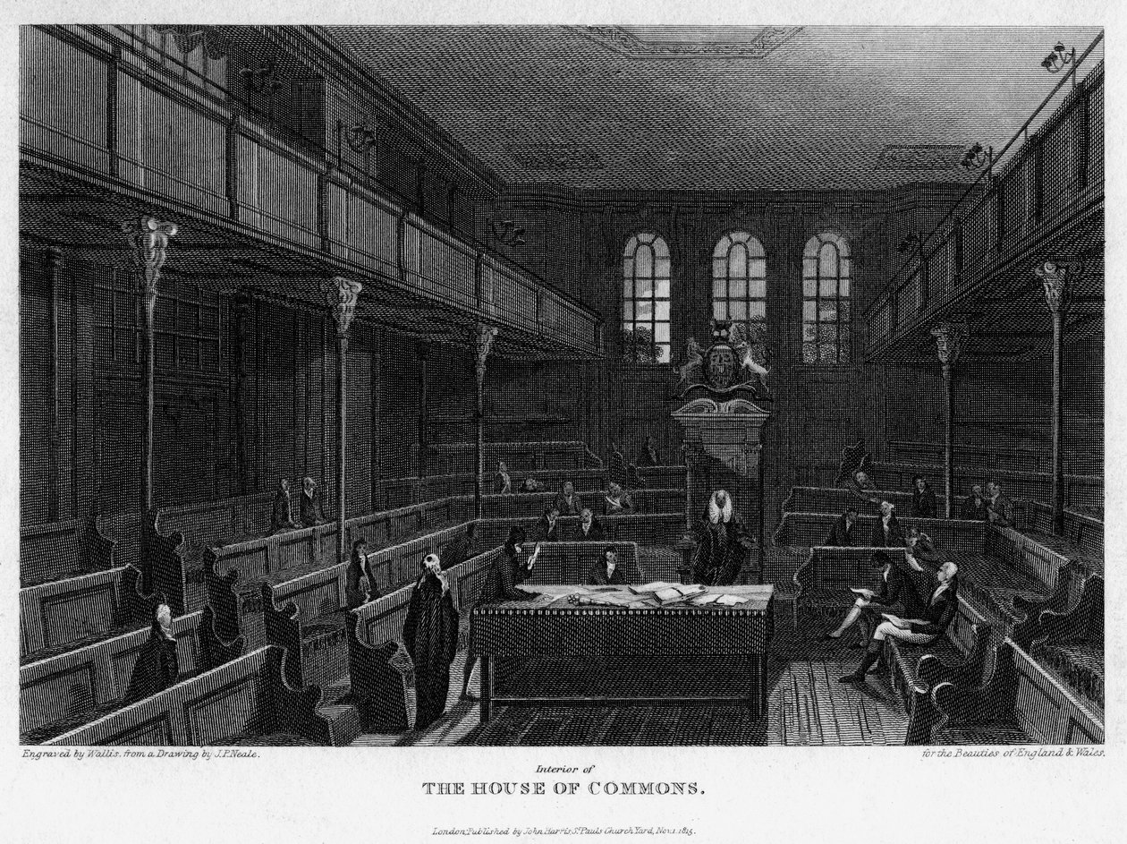 Chamber of the House of Commons, Westminster, London, 1815. av Wallis