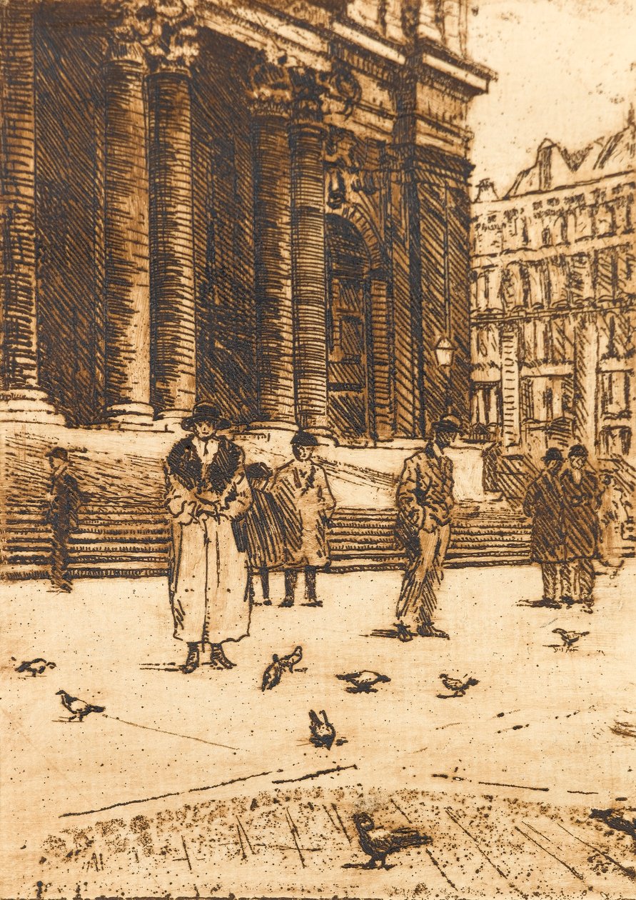 Mater duer utenfor St Pauls Cathedral av Walter Bonner Gash
