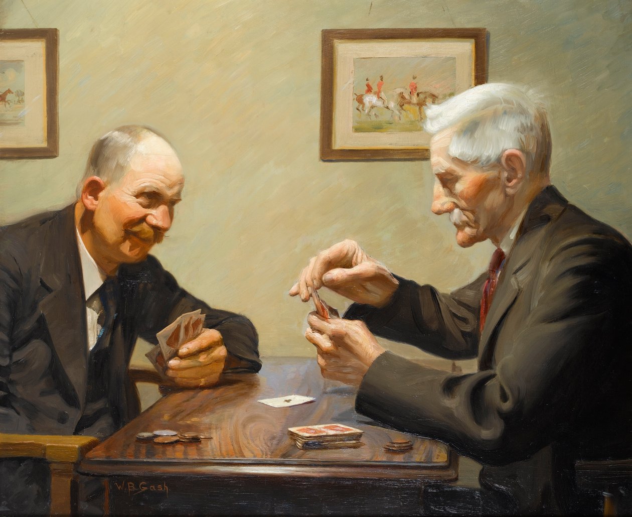 Menn som spiller kort av Walter Bonner Gash