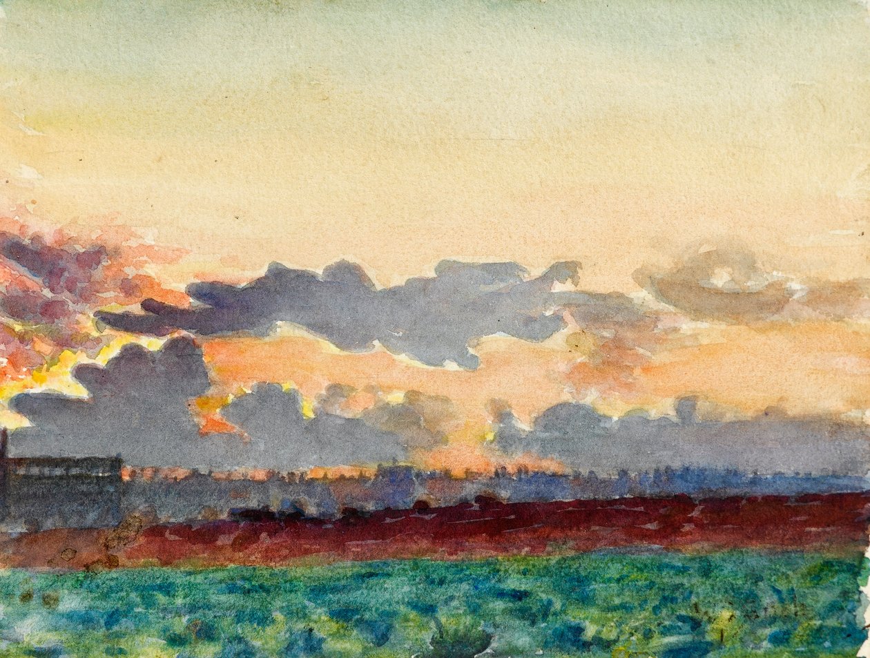 Solnedgang over jordene av Walter Bonner Gash