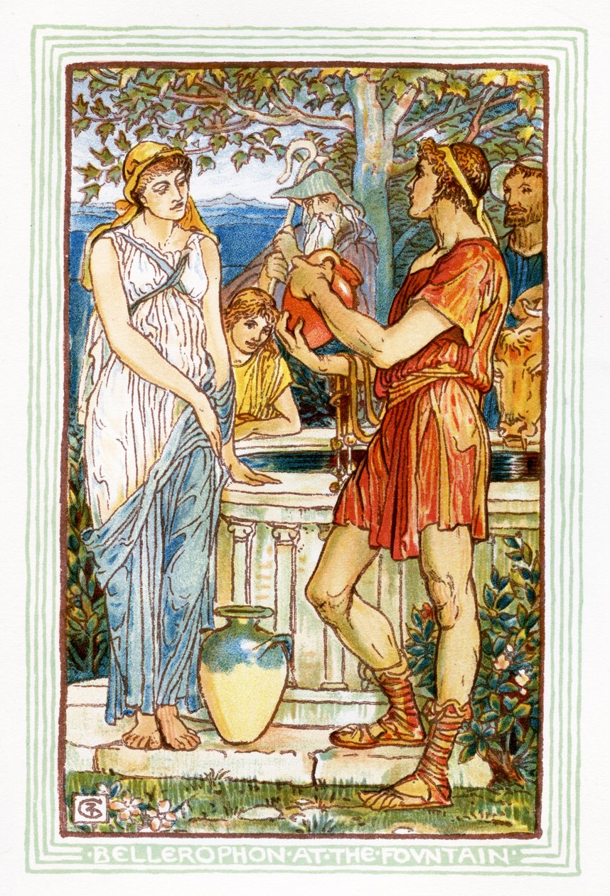Bellerophon ved fontenen av Walter Crane