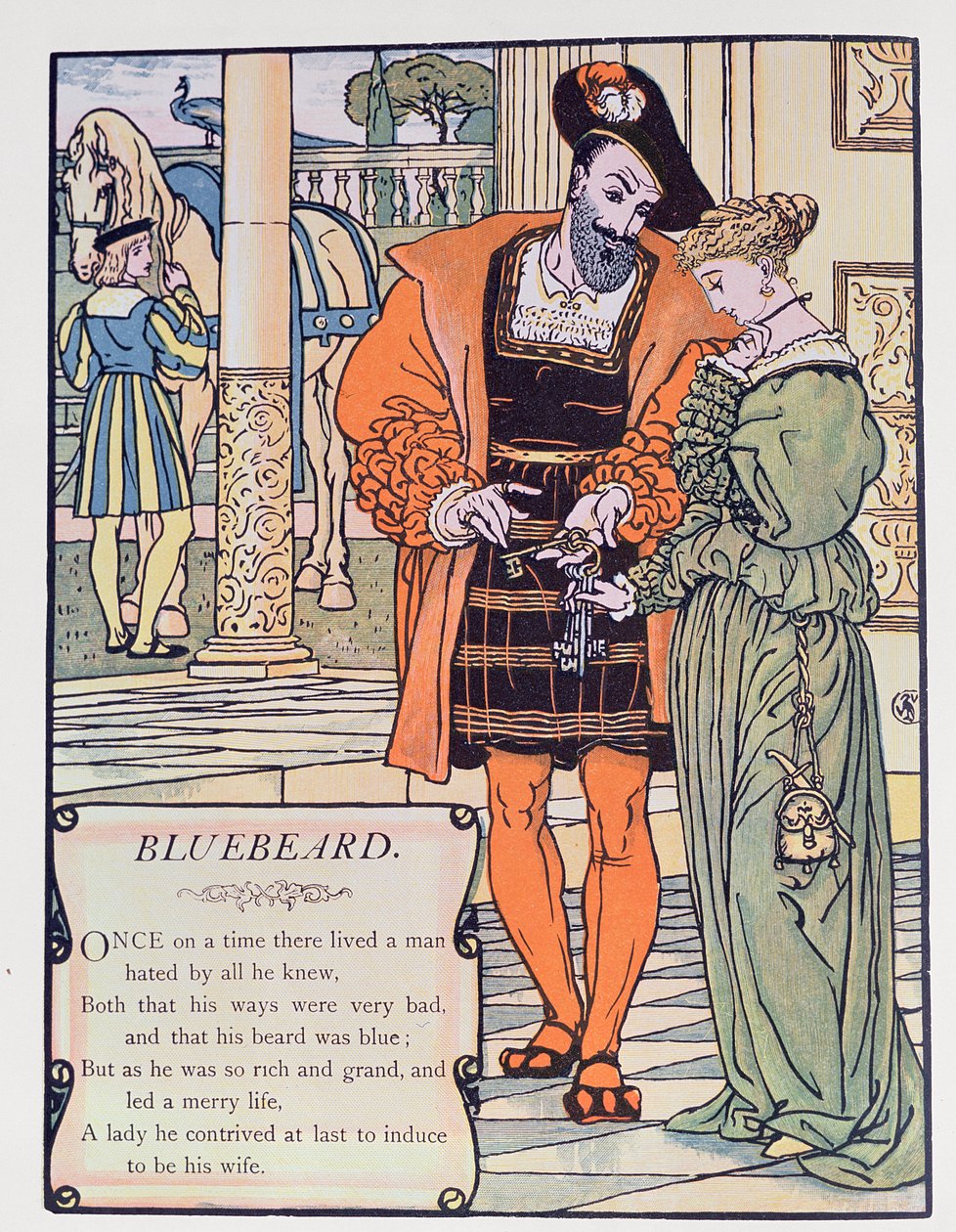 Bluebeard og hans kone, illustrasjon for 
