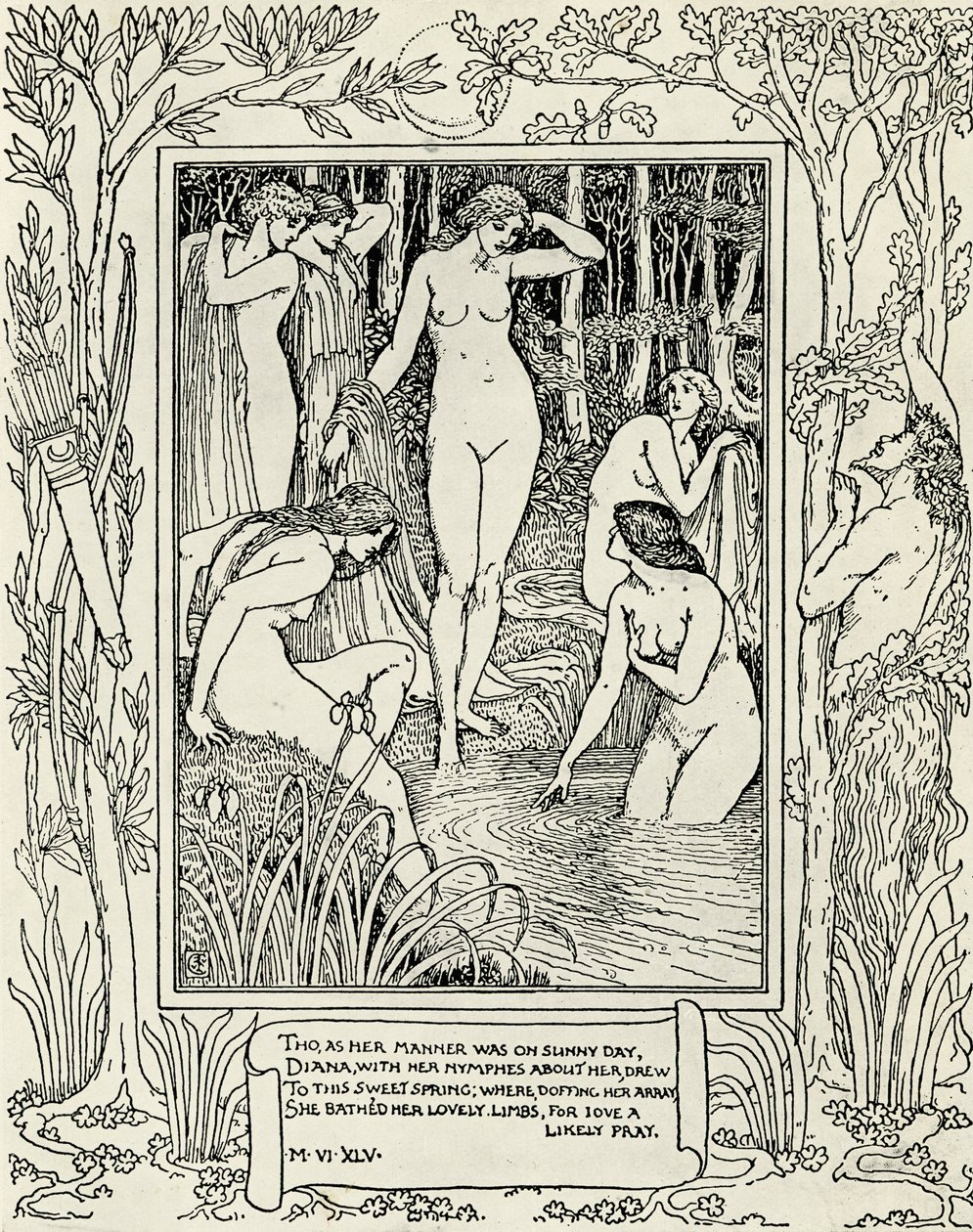 Diana og nymfene hennes, illustrasjon for 