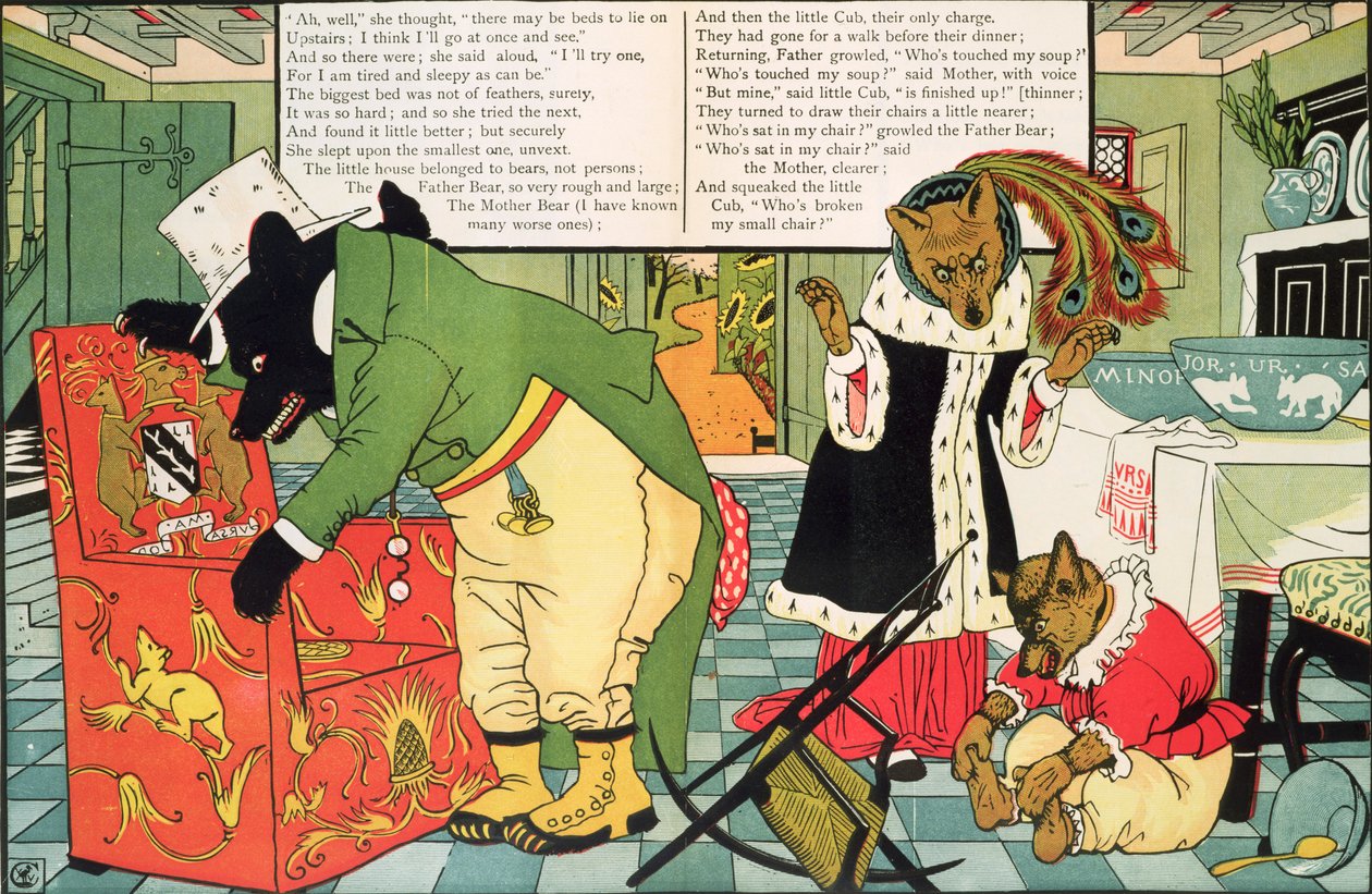 Gullhår og de tre bjørnene av Walter Crane