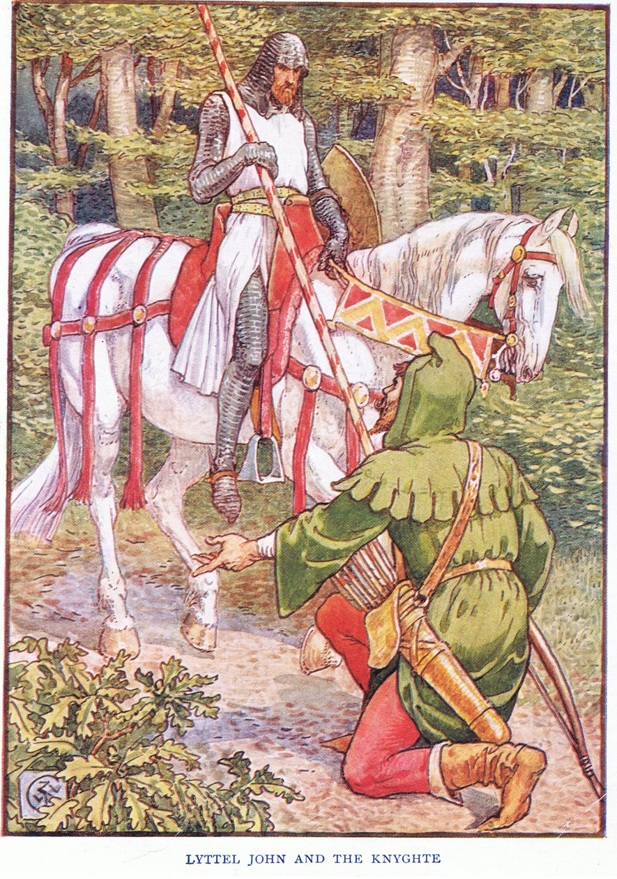 Lille Johannes og ridderen, ca. 1920 av Walter Crane