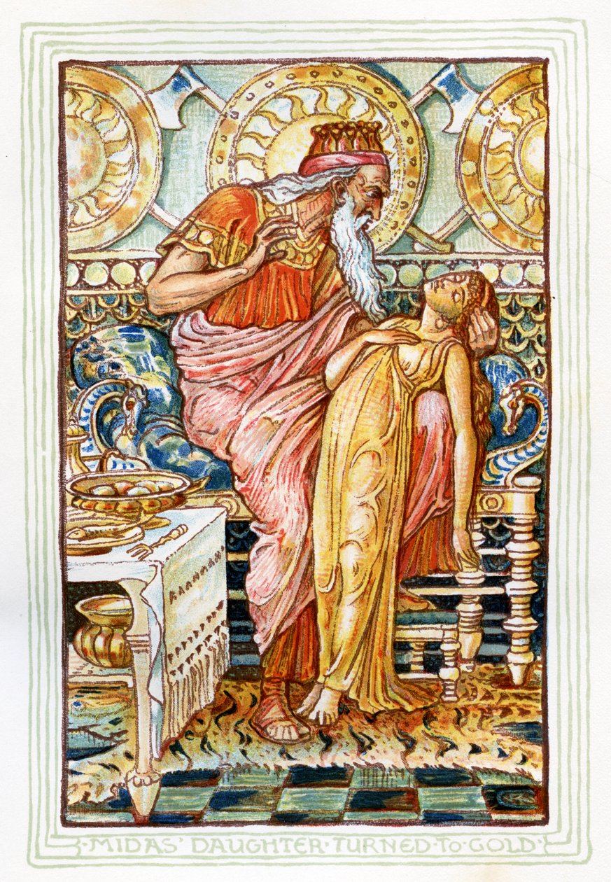Midas datter ble til gull av Walter Crane