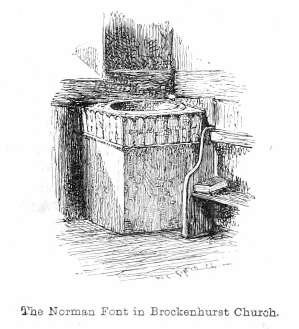 Norman Font i Brockenhurst kirke av Walter Crane