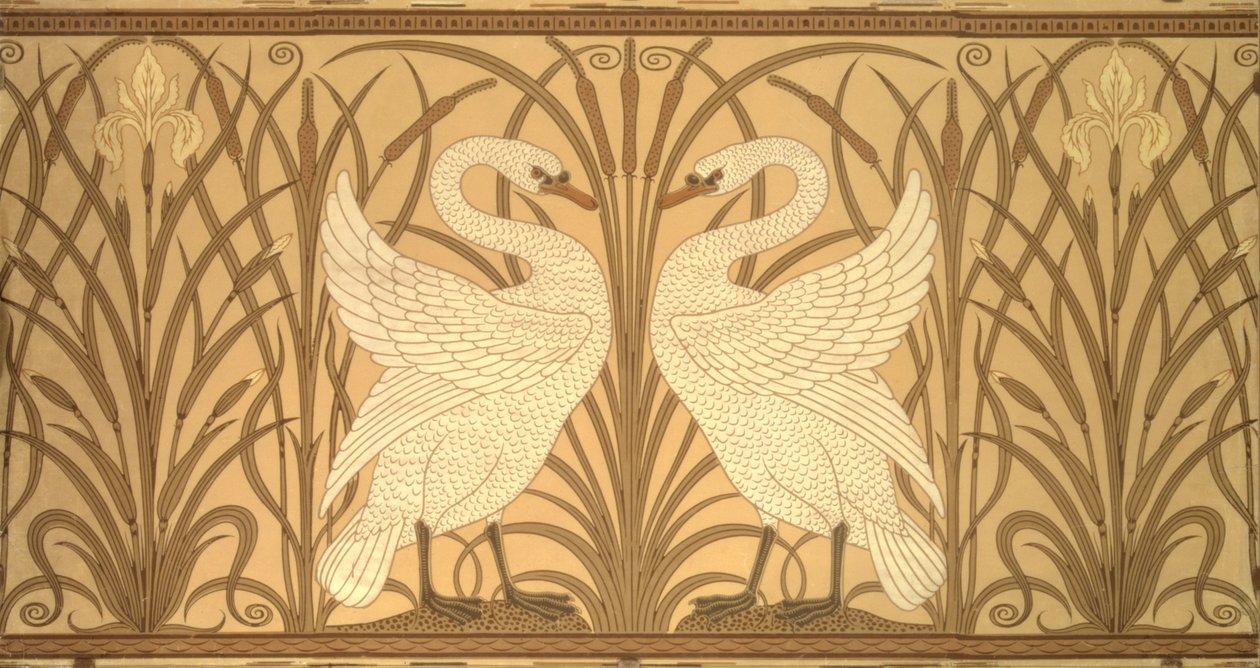 Svane tapetdesign av Walter Crane