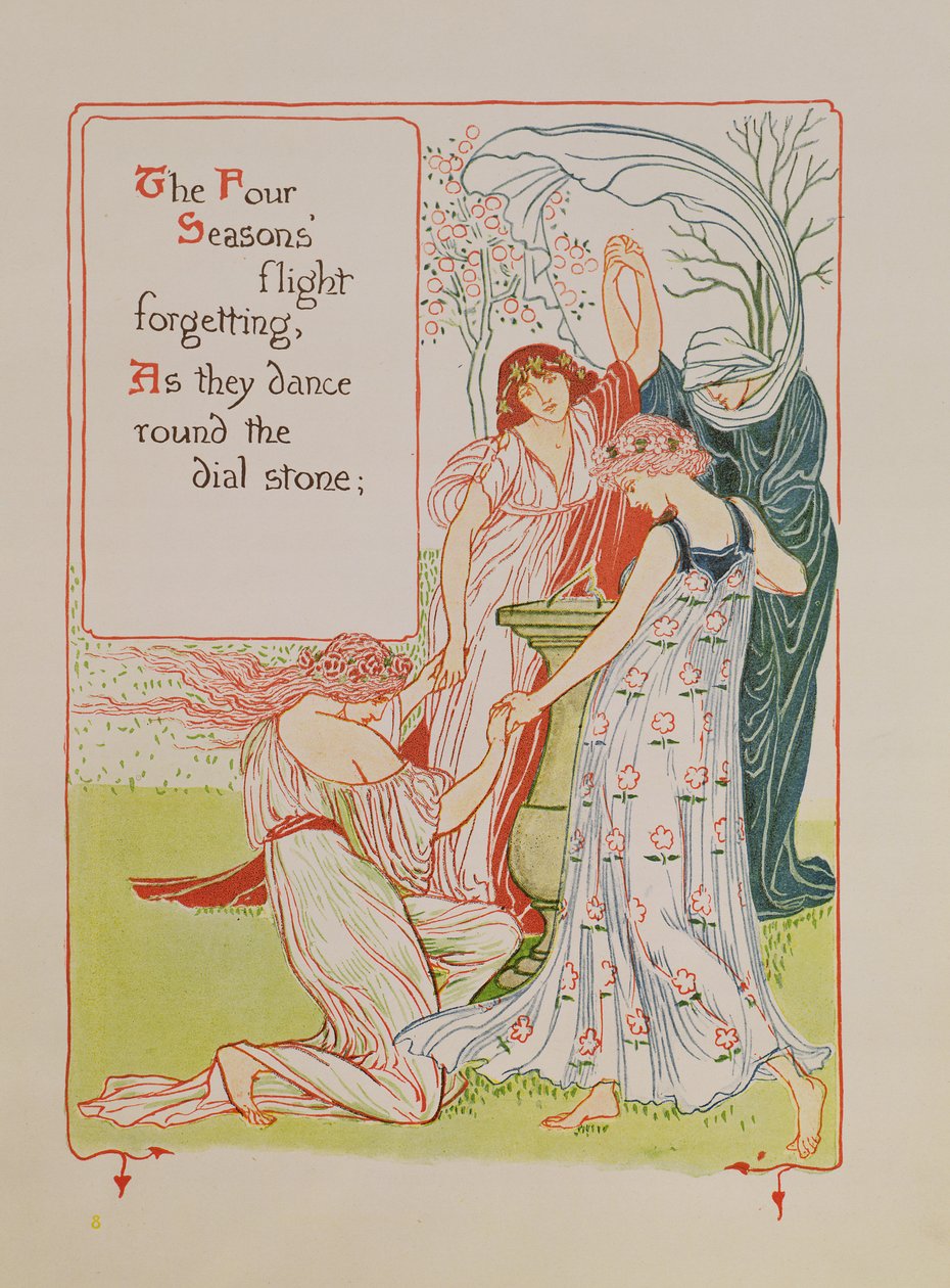 The Four Seasons, fra "A Floral Fantasy in a Old English Garden" av Walter Crane