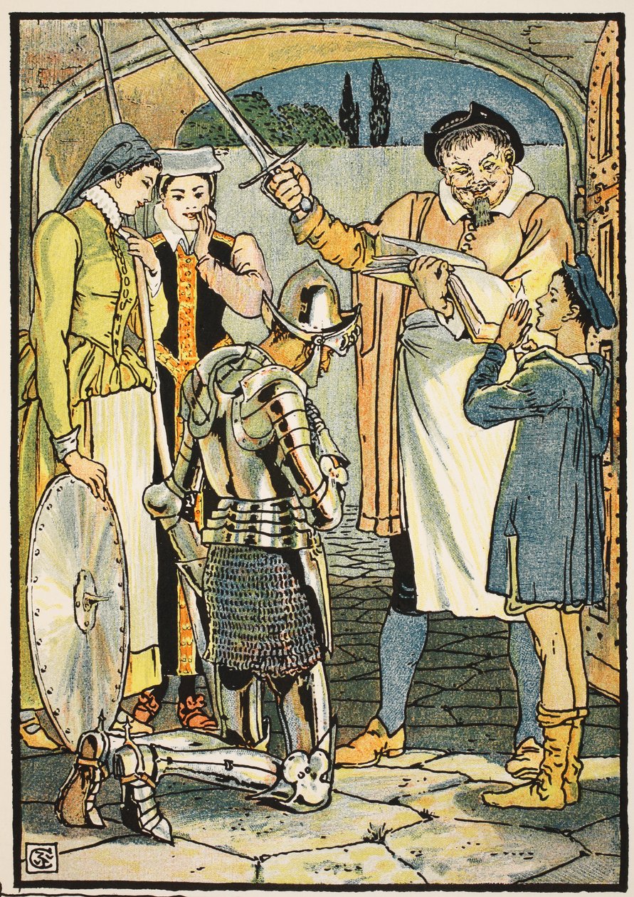 The Knighting of Don Quixote, illustrasjon fra 