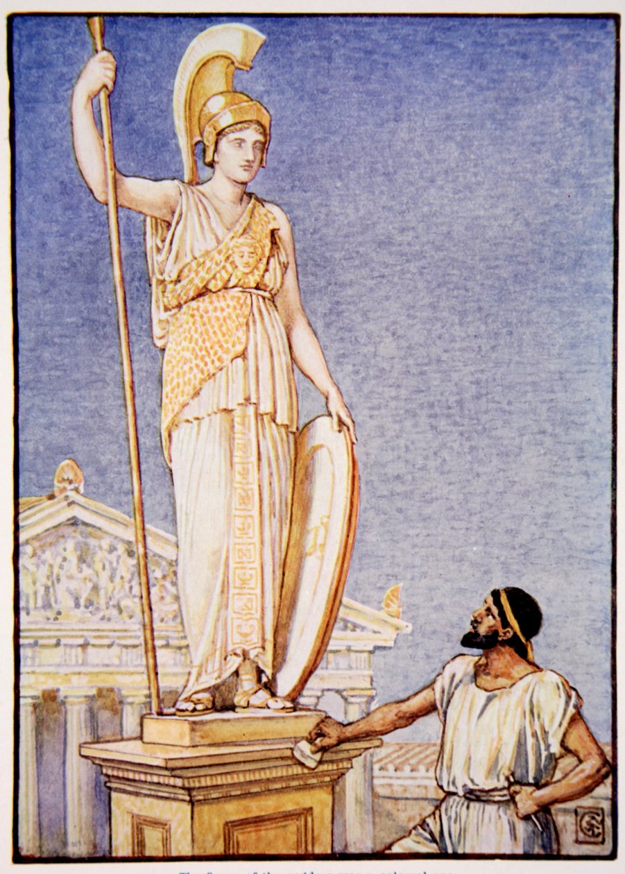 Gudinnens figur var kolossal, illustrasjon fra 