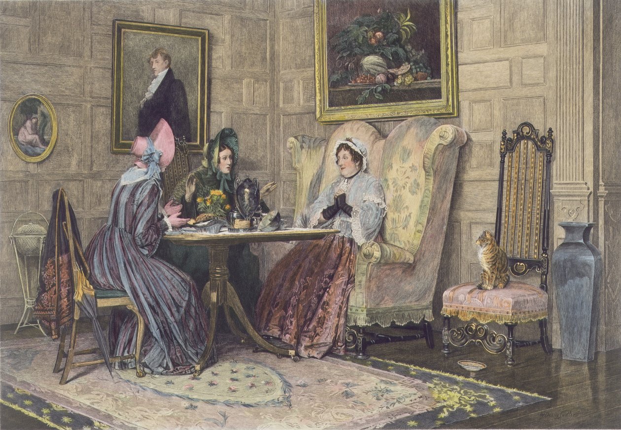 Scandal and Tea, utgitt 1893 (akvatint) av Walter Dendy Sadler