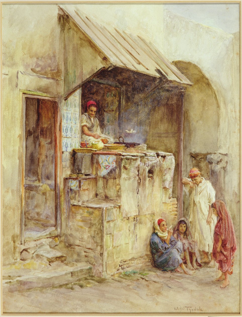 En kokebutikk i Kairouan, Tunis, 1881 av Walter Frederick Roofe Tyndale