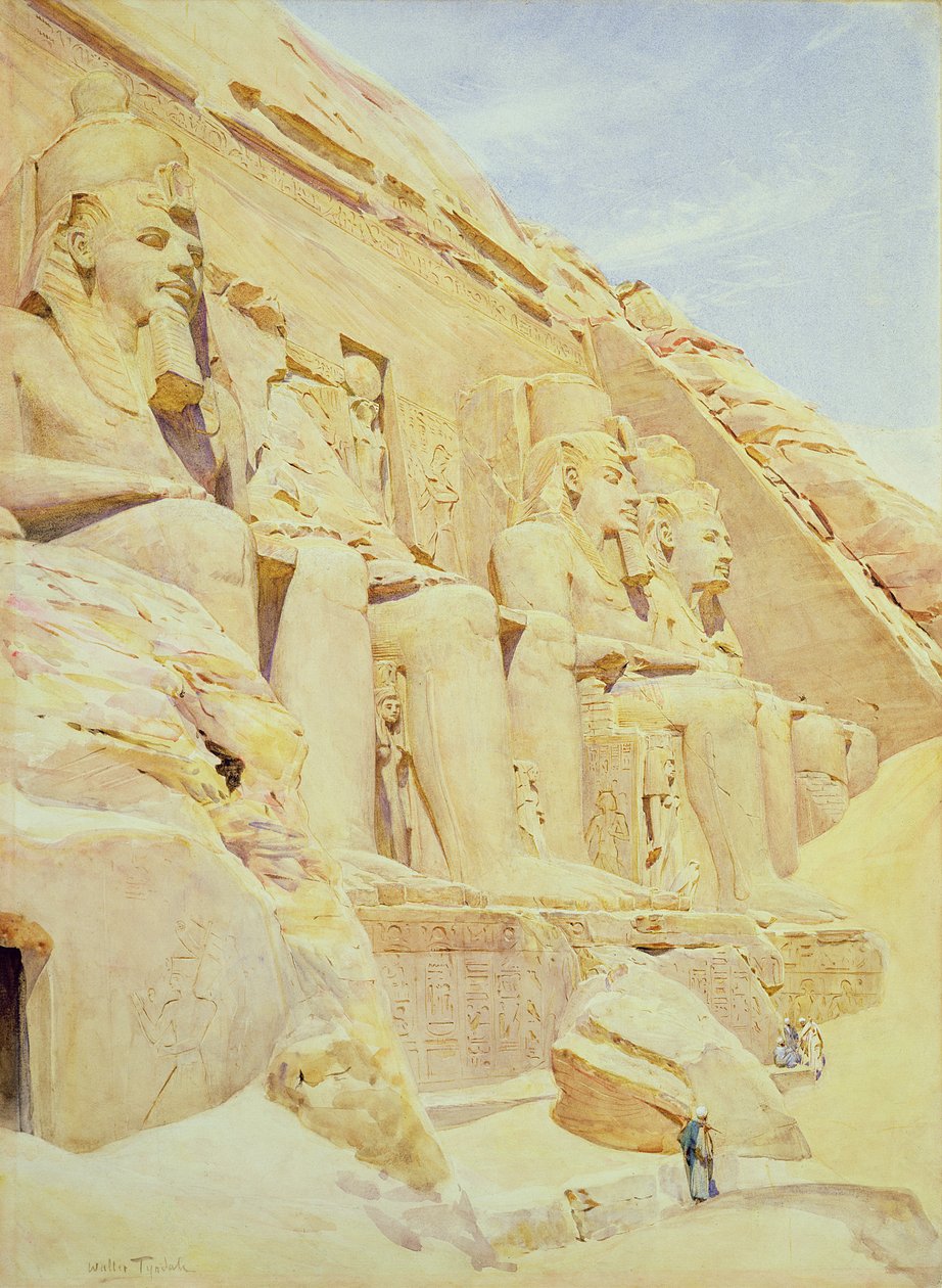 Abu Simbel, Upper Nile, Egypt (wc på papir) av Walter Frederick Roofe Tyndale