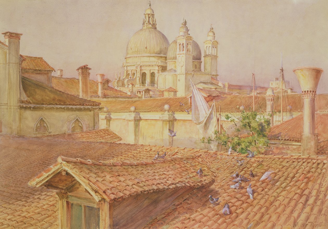 Fra kunstnervinduet ser mot Santa Maria Della Salute, Venezia (wc) av Walter Frederick Roofe Tyndale
