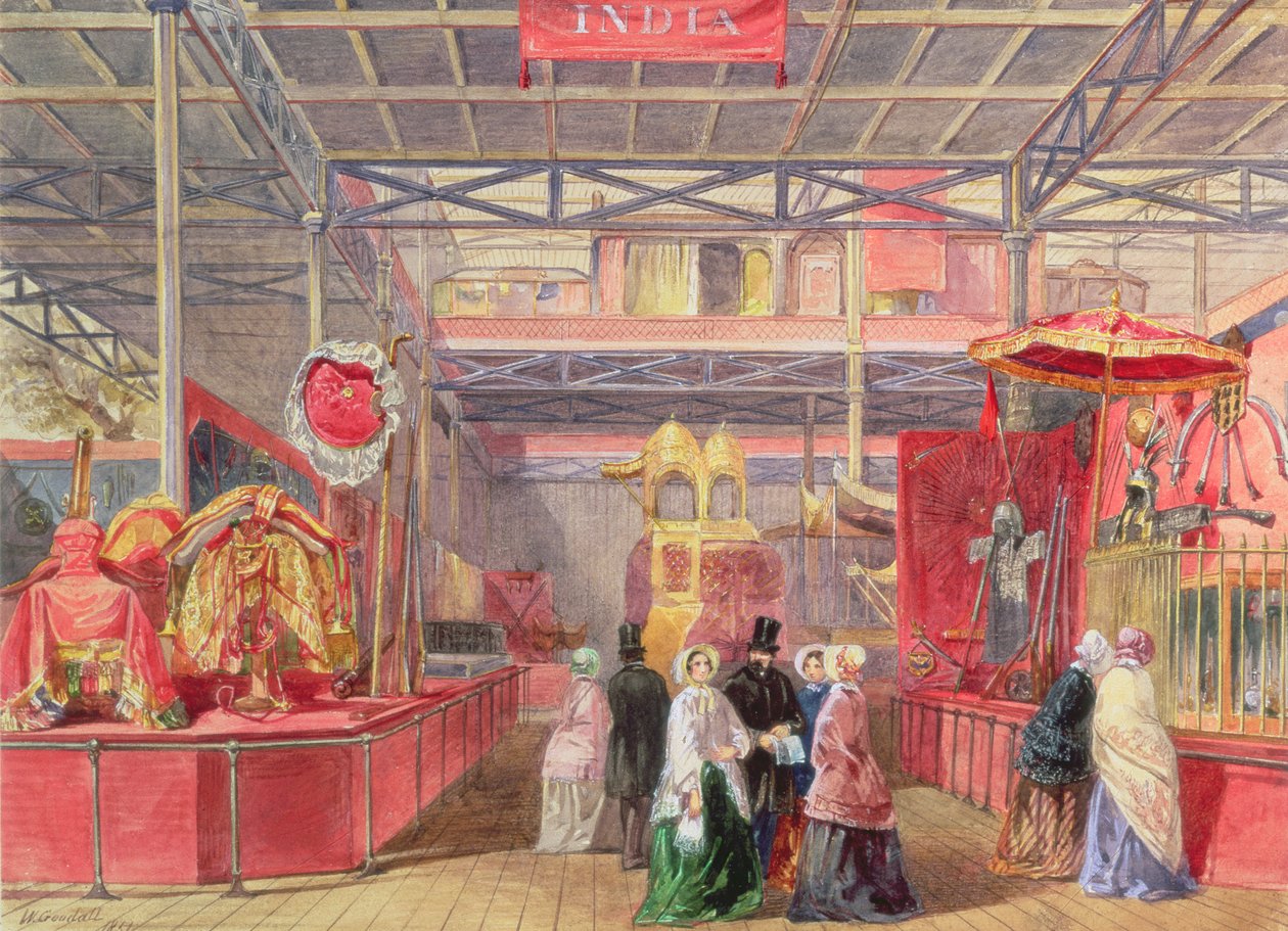 The Indian Court and Elephant Trappings, the Great Exhibition, 1851 (wc) av Walter Goodall